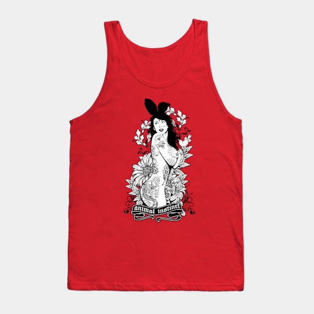 Tattooed Bunny Girl - Animal Instinct Tank Top by fatline